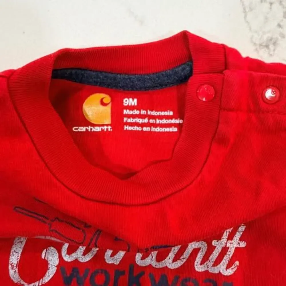 Baby Onesies Bundle, 6M + 9M, Carhartt + DwellStudio, GUC,